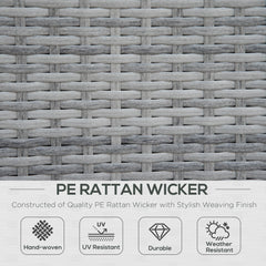 Outsunny Four-Piece Half-Square Rattan Sofa Set - Mixed Grey - product image 4