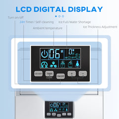 Close up of the ice maker's LCD digital display panel
