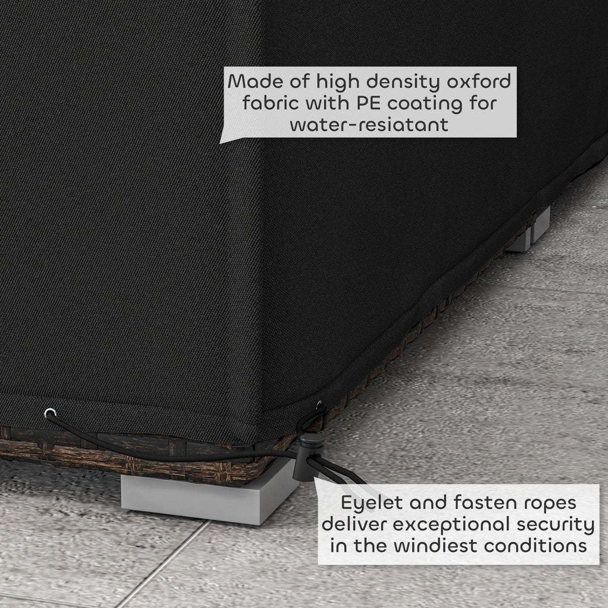 Outsunny 155 x 222cm Waterproof Furniture Cover - Black