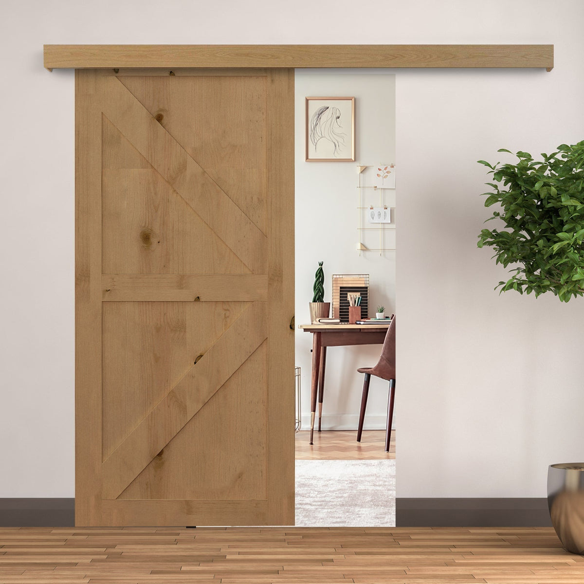 HOMCOM 6.5FT/2000mm Modern Sliding Barn Door Closet Hardware Track Kit