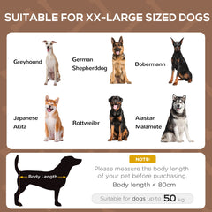 PawHut Outdoor Dog Bed with Removable Canopy, Portable Raised Dog Bed for Camping, Garden & Beach, Water-Resistant UV-Protection Mesh Pet Cot Sun Lounger, for XL Pets, 122 x 92 x 108 cm, Brown