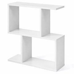 Decorative Storage Shelf Featuring Open Layout and Non-Slip Foot Pads for Entryway Living Room-White