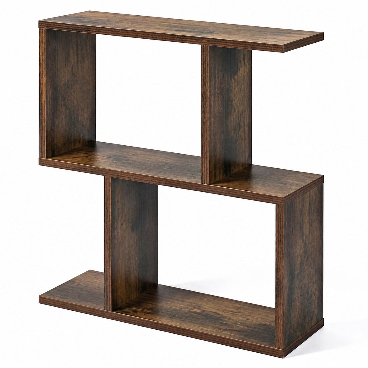 Decorative Storage Shelf Featuring Open Layout and Non-Slip Foot Pads for Entryway-Rustic Brown