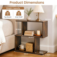 Decorative Storage Shelf Featuring Open Layout and Non-Slip Foot Pads for Entryway-Rustic Brown