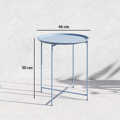Outsunny Steel Removable Tray Top Garden Table - Blue Grey