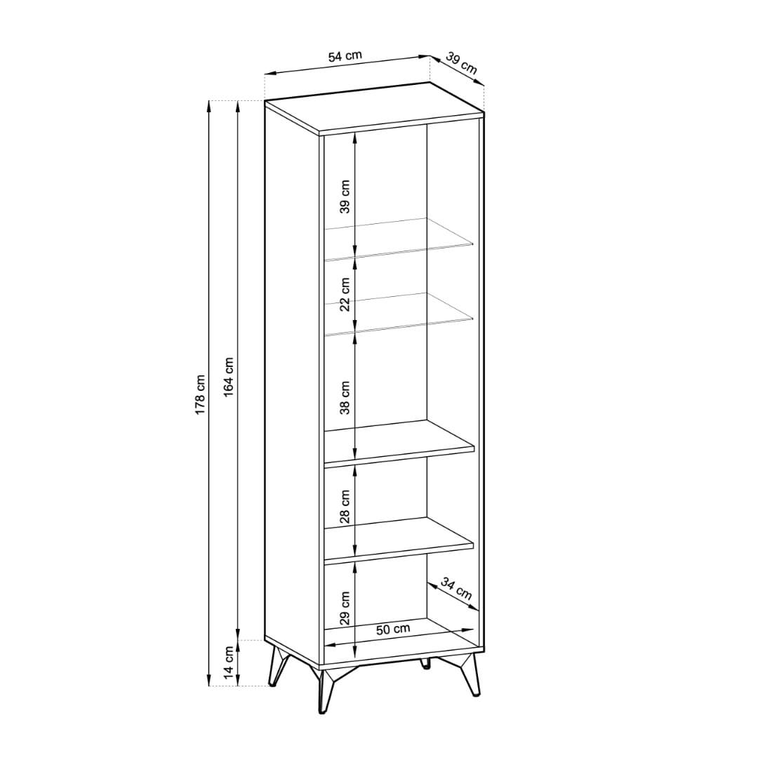 Diamond Tall Display Cabinet 54cm - product image 5