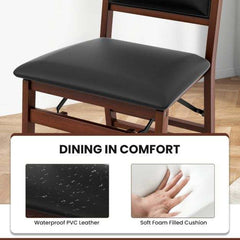 Close up of the padded seat and backrest of a brown dining chair showing waterproof material