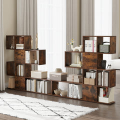 5-Tier Display and Storage Bookshelf in Rustic Brown