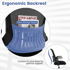 Drafting Chair Tall Mesh Swivel Task Chair with Flip Up Armrests and Adjustable Footrest Ring-Black