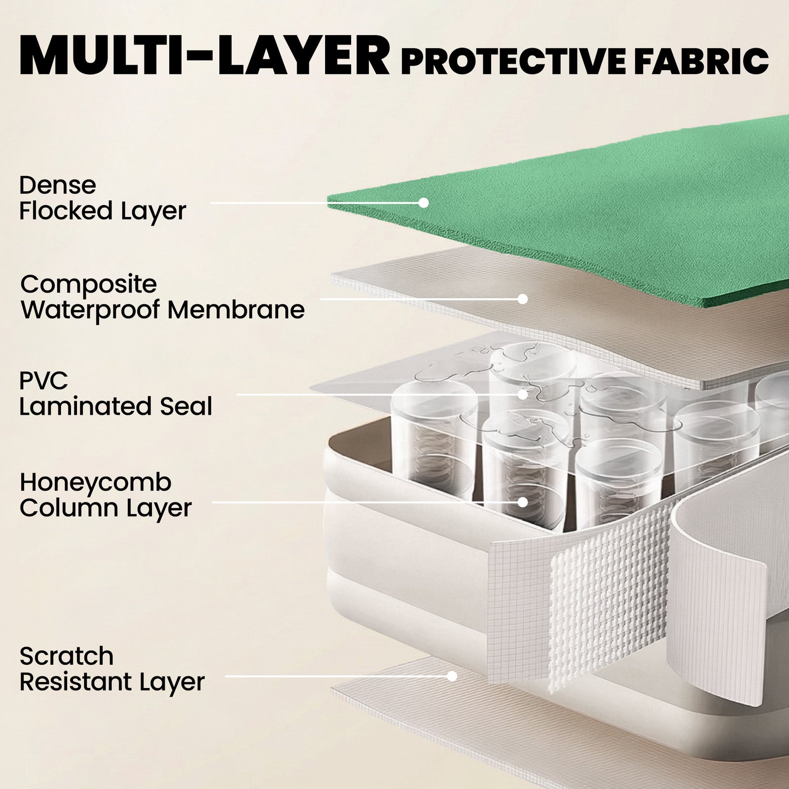 Outsunny Inflatable Mattress, Double Air Bed with Built-in Electric Pump, 3 Mins Inflation, Flocked Surface, Dark Green