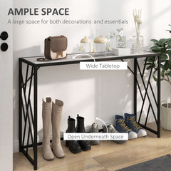 HOMCOM Console Table, Industrial Sofa Table with Metal Frame for Living Room, Hallway, 120Â cm, Grey
