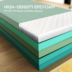 SPORTNOW 6FT Foldable Gymnastics Mat, Crash Exercise Pad, 3.2 cm Thick Workout Mat with Handles for Home Training, Mixed Green