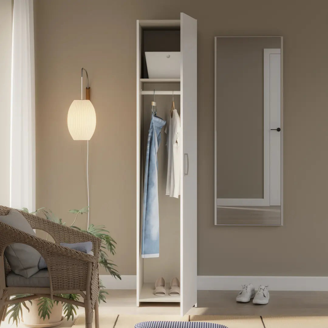 Econobox Hinged Door Wardrobe 40cm in White, image 2