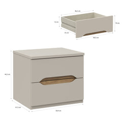 Edwal Bedside Table 50cm in Beige, image 6