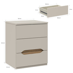 Edwal Bedside Table 50cm in Beige, image 6