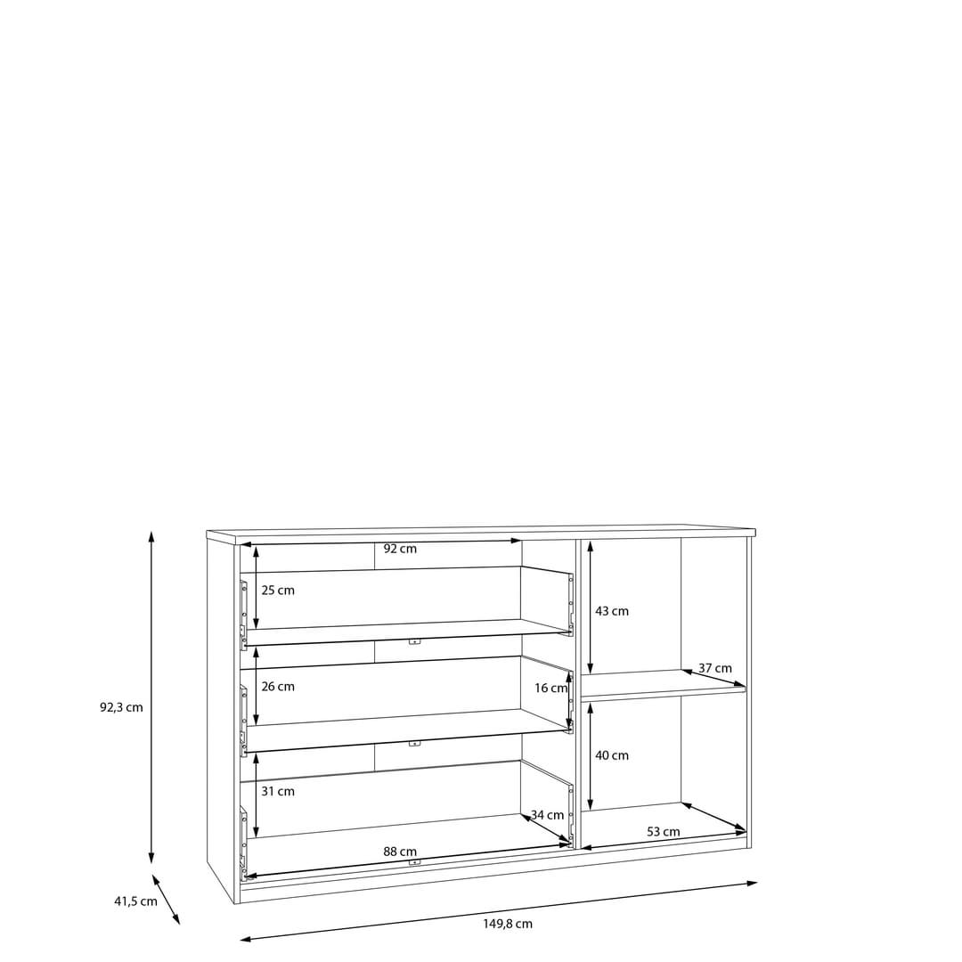 Edwal Sideboard Cabinet 150cm in Beige, image 7