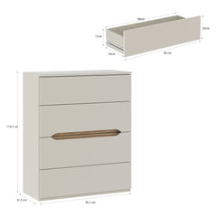 Edwal Chest Of Drawers 95cm in Beige, image 6