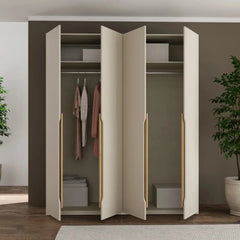 Edwal Hinged Door Wardrobe 178cm in Beige, image 3