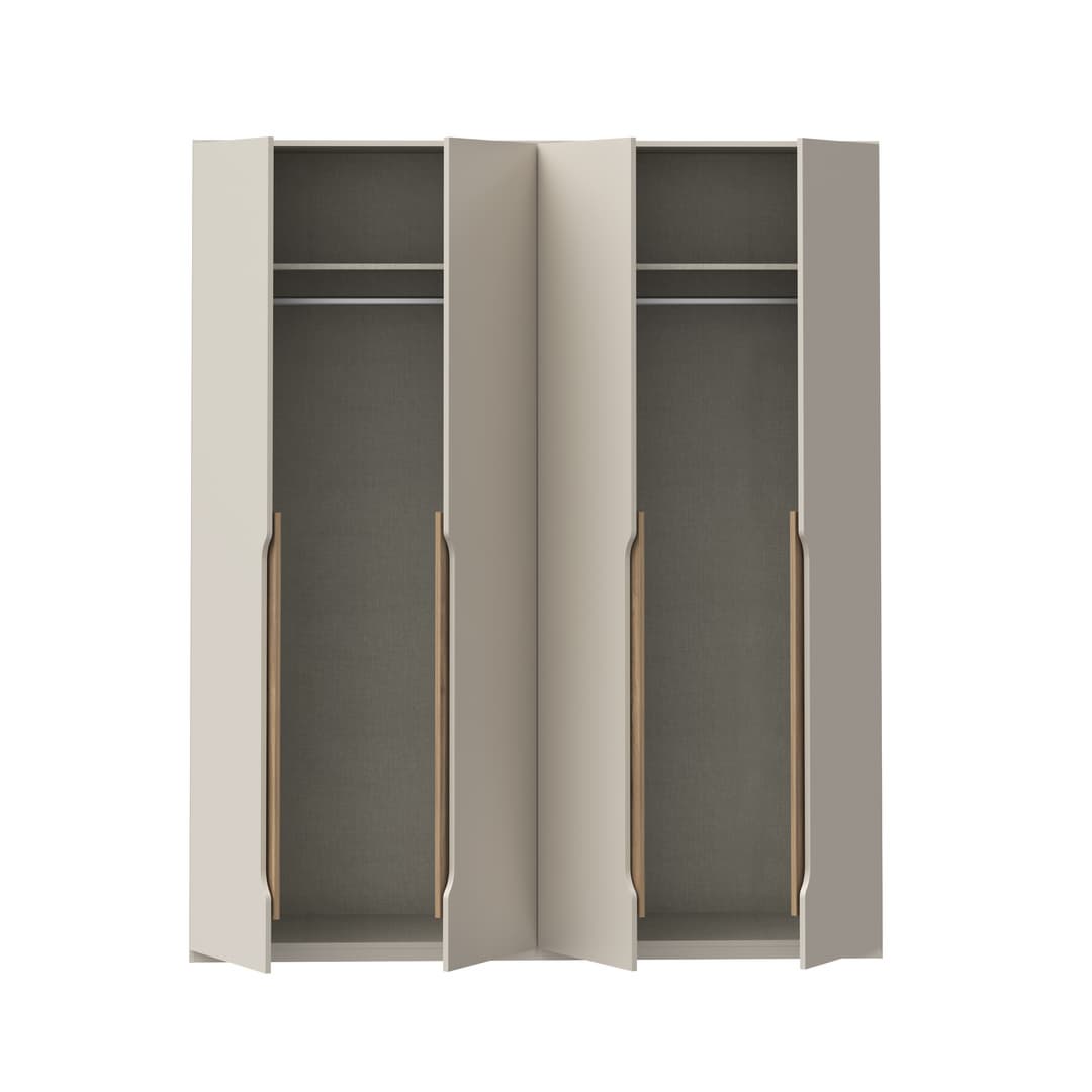 Edwal Hinged Door Wardrobe 178cm in Beige, image 8