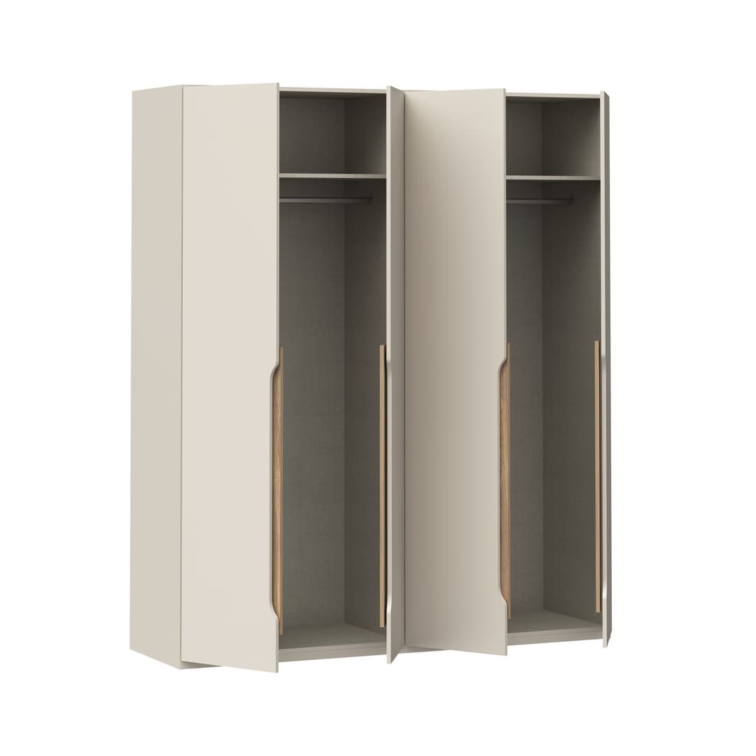 Edwal Hinged Door Wardrobe 178cm in Beige, image 5