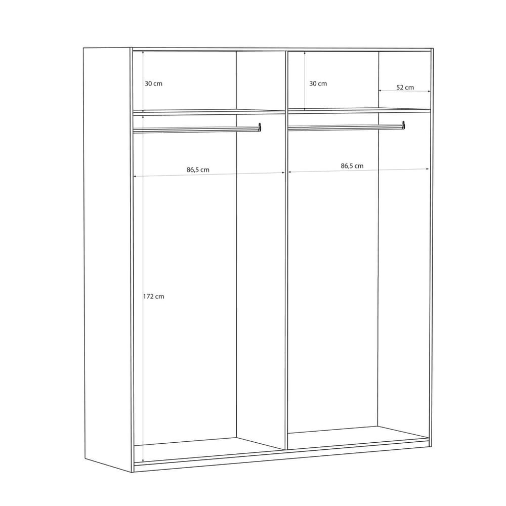 Edwal Hinged Door Wardrobe 178cm in Beige, image 10