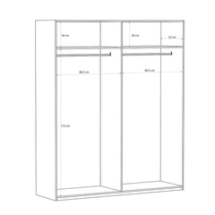Edwal Hinged Door Wardrobe 178cm in Beige, image 10
