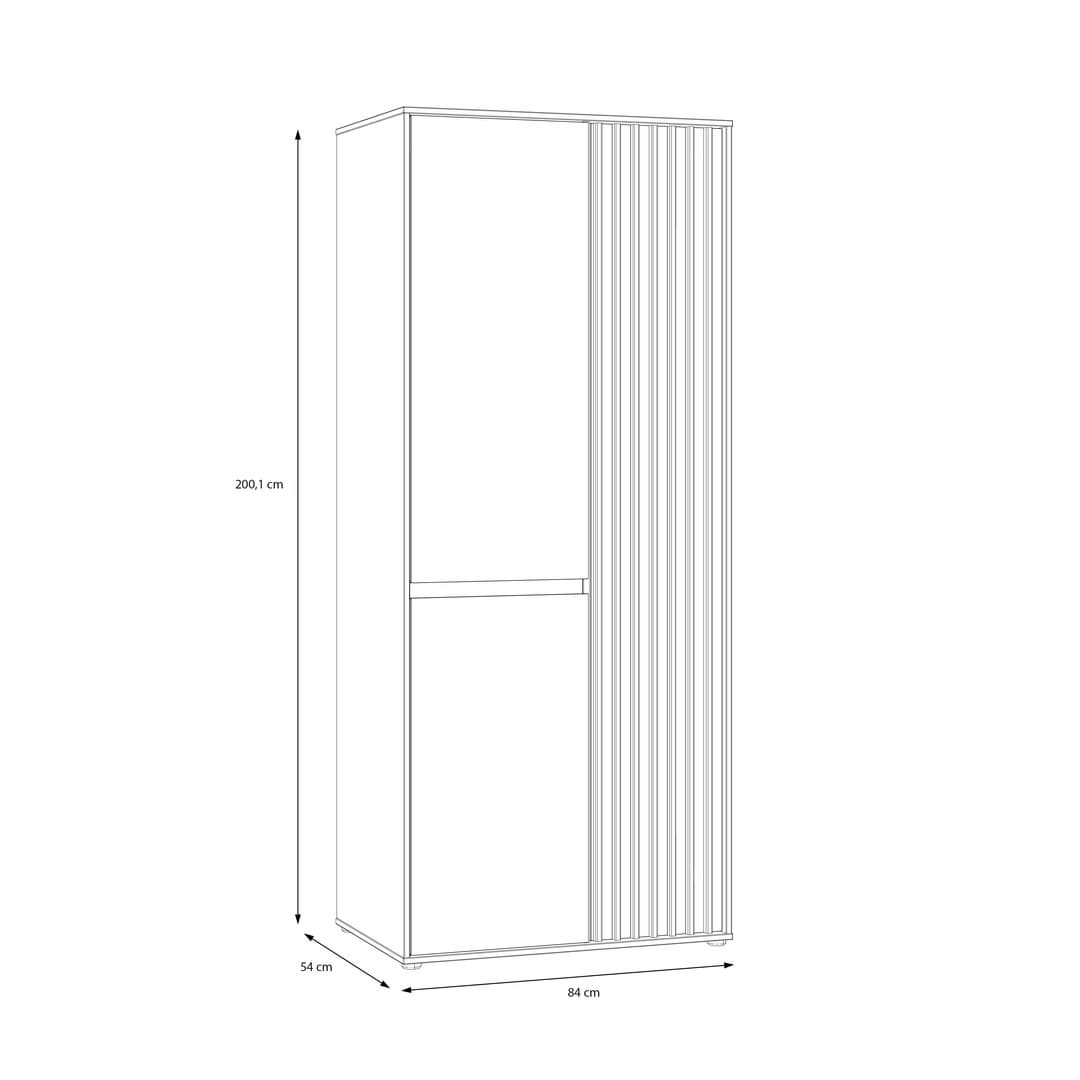 Eliston Hinged Door Wardrobe 84cm in Oak Mauvella, image 6