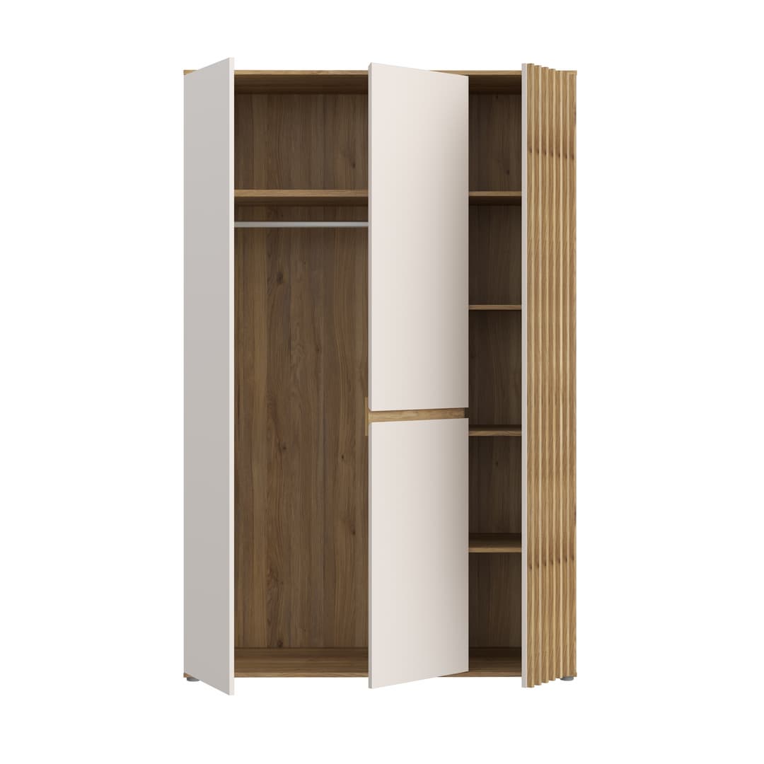 Eliston Hinged Door Wardrobe 129cm in Oak Mauvella, image 5