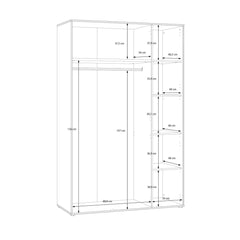 Eliston Hinged Door Wardrobe 129cm in Oak Mauvella, image 7