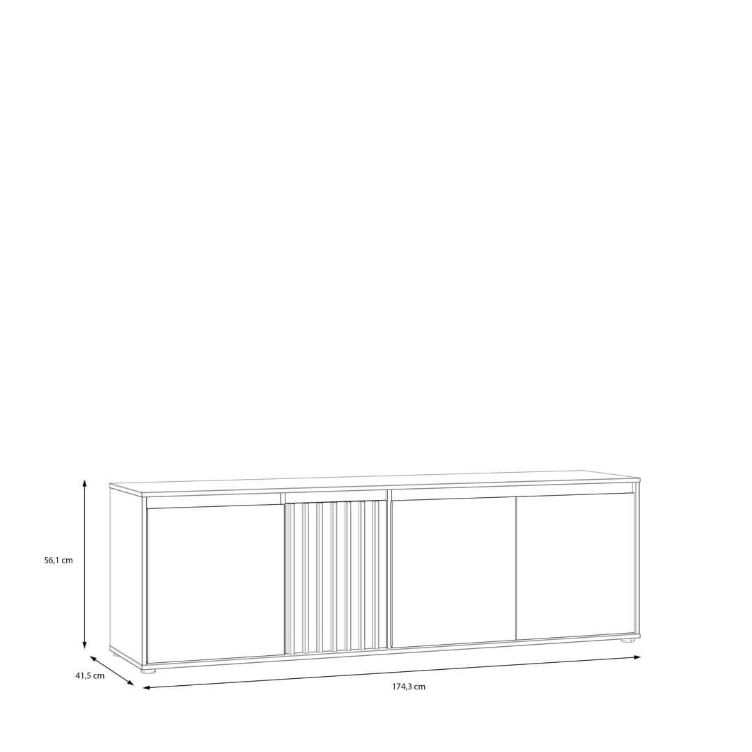 Eliston TV Cabinet 174cm in Oak Mauvella, image 6