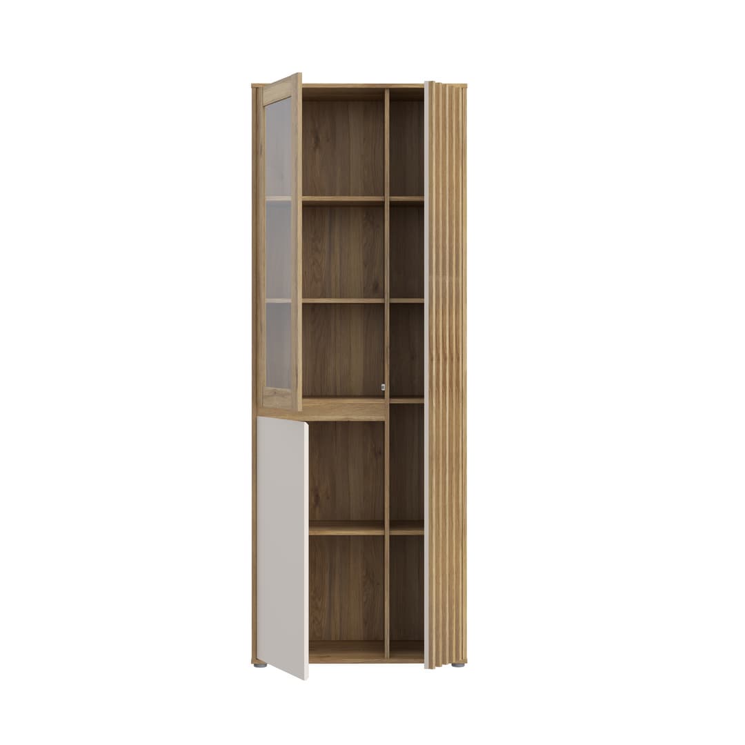 Eliston Tall Display Cabinet 74cm in Oak Mauvella, image 6