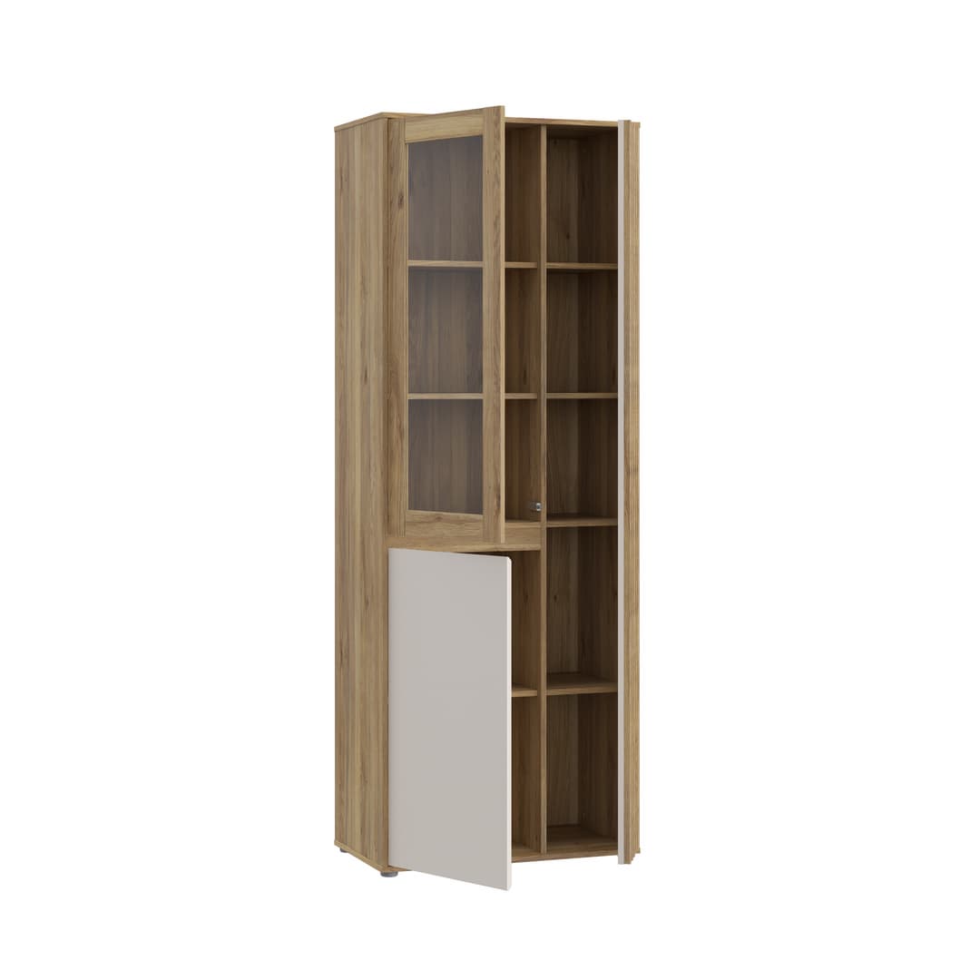 Eliston Tall Display Cabinet 74cm in Oak Mauvella, image 3