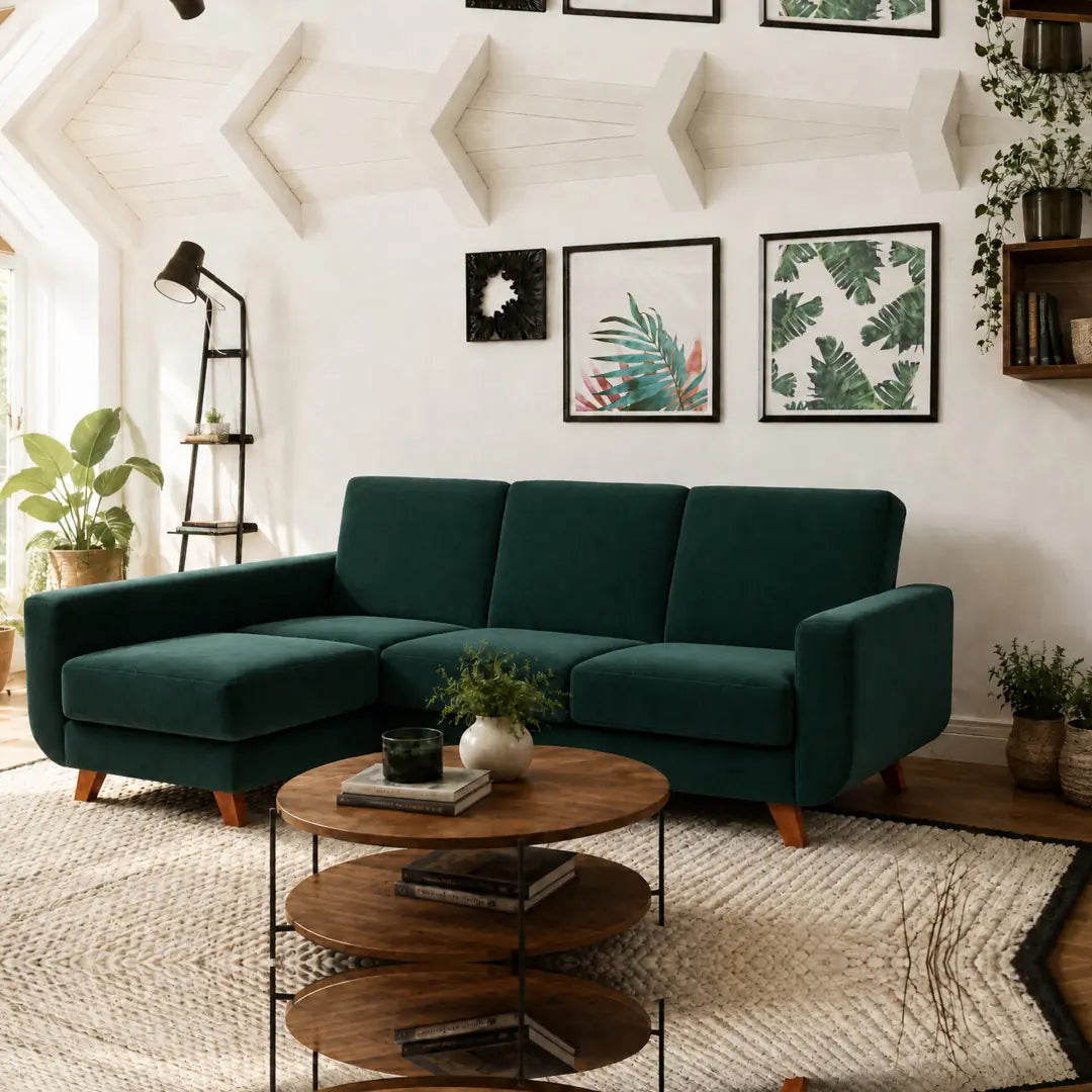 Corner Sofa Bed Aramis in Green, image 3