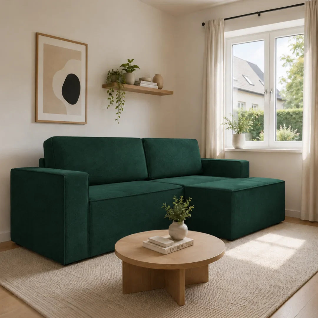 Corner Sofa Bed Como in Green, image 12