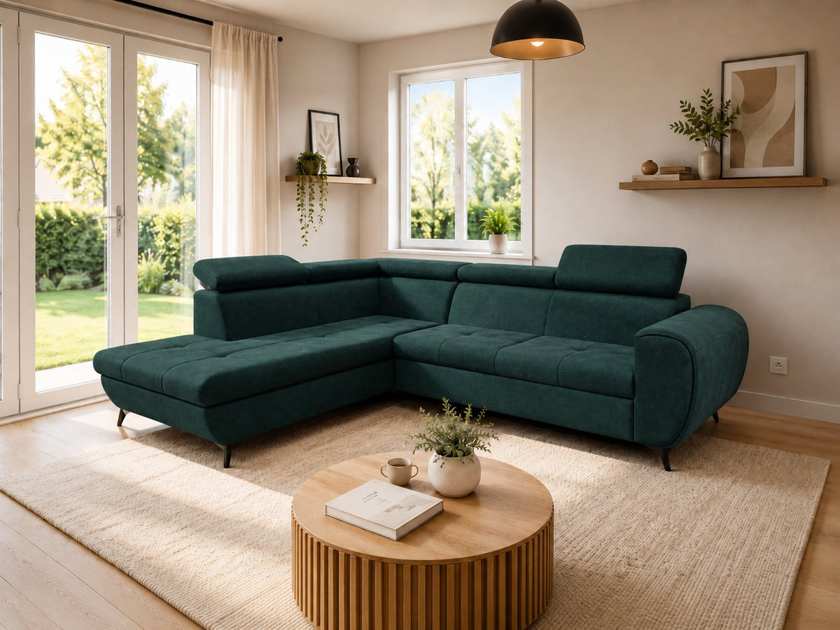Corner Sofa Bed Mona Pik in Green, image 6
