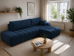 Corner Sofa Bed Baloo in Navy Blue, image 8
