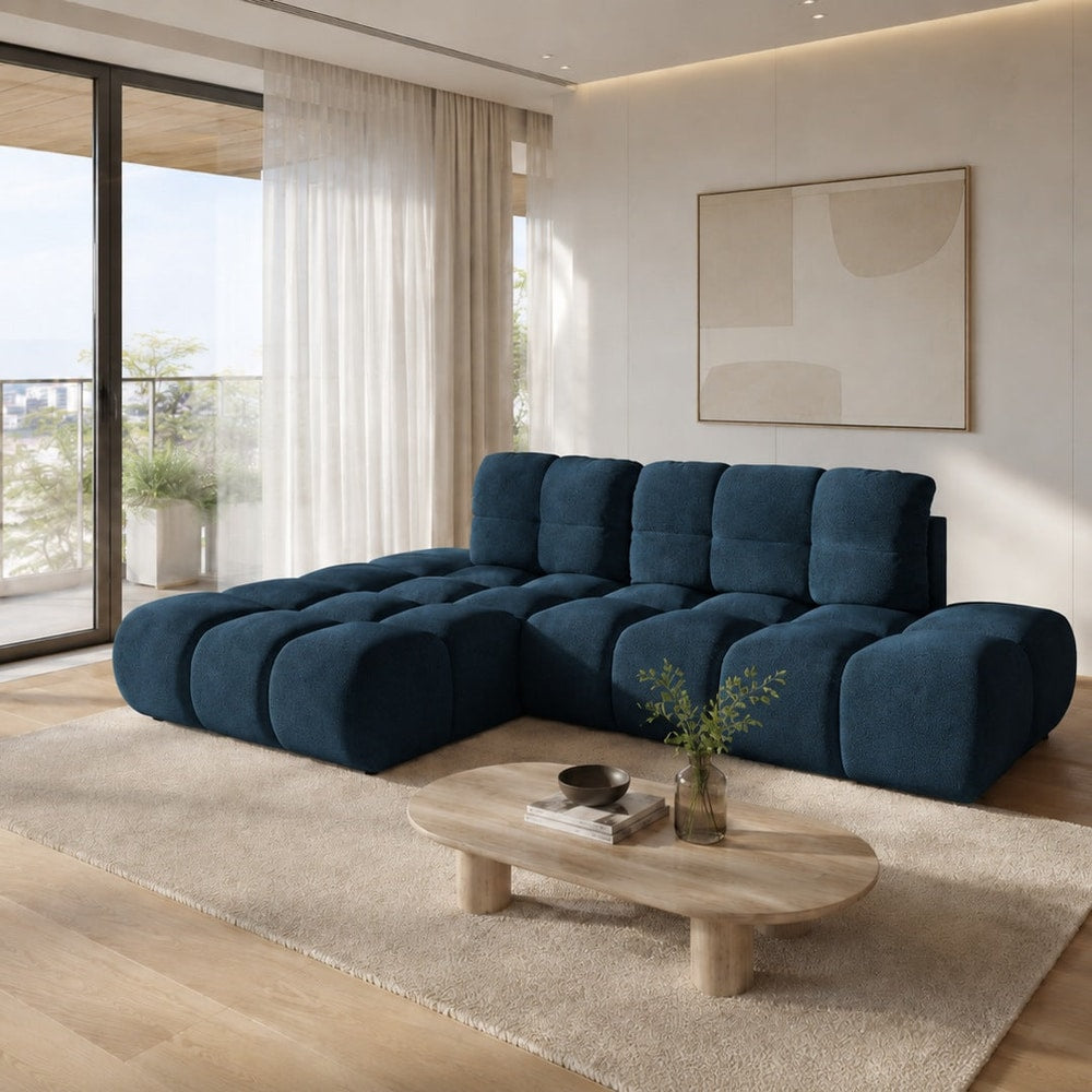 Corner Sofa Bed Noel in Navy Blue, image 7