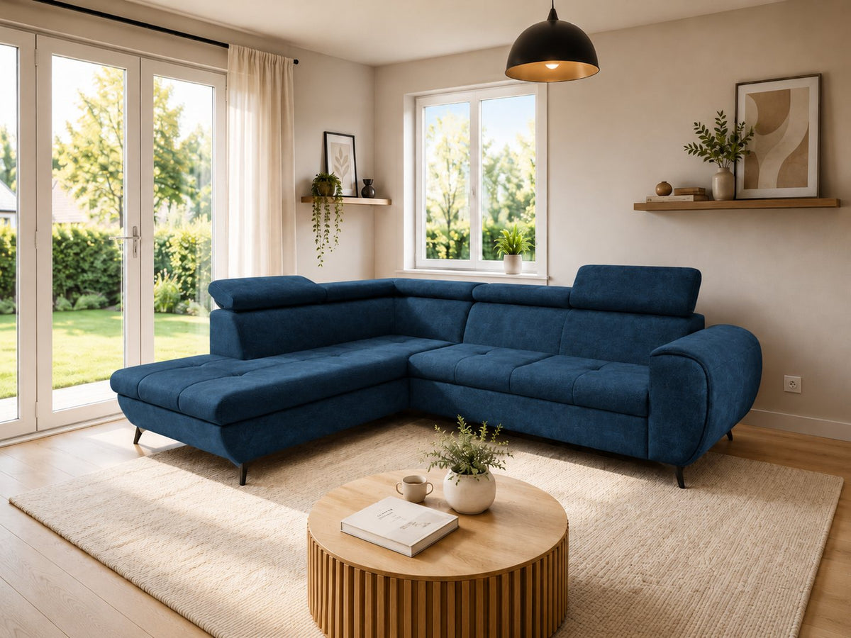 Corner Sofa Bed Mona Pik in Navy Blue, image 8