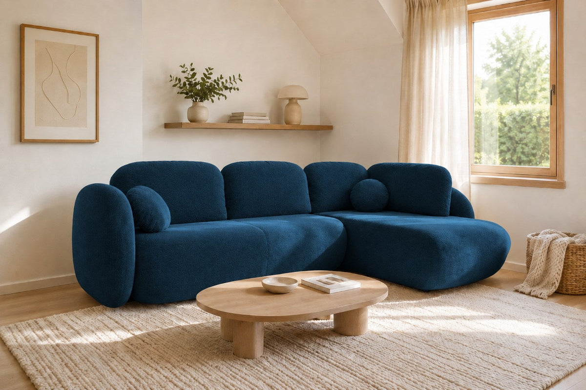Corner Sofa Bed Olio II in Navy Blue, image 9