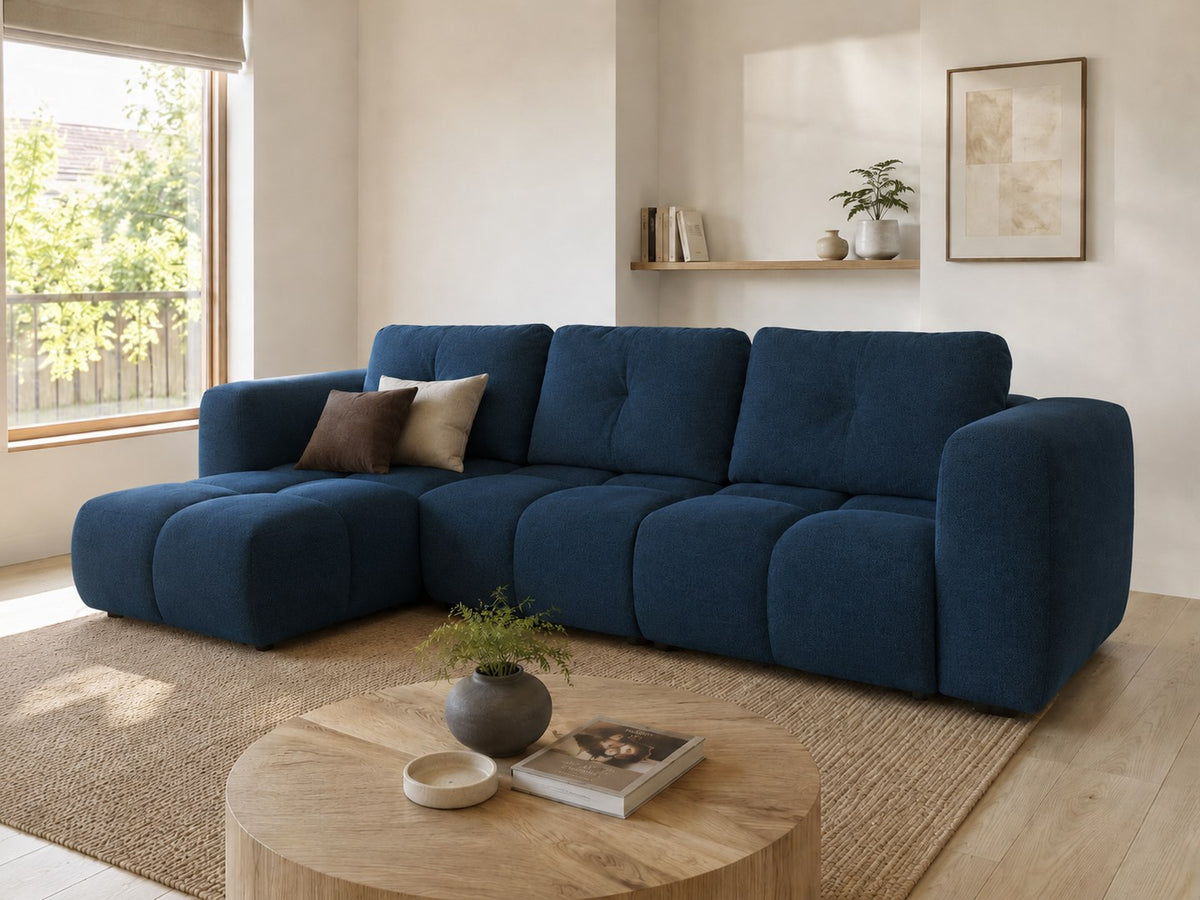 Corner Sofa Bed Modi III in Navy Blue, image 8
