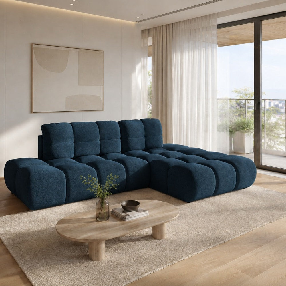 Corner Sofa Bed Noel in Navy Blue, image 8