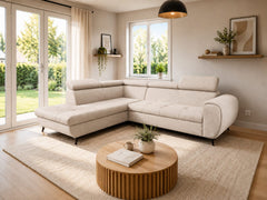 Corner Sofa Bed Mona Pik in Light Beige, image 10