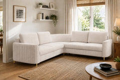 Corner Sofa Bed Laren in Light Beige, image 5