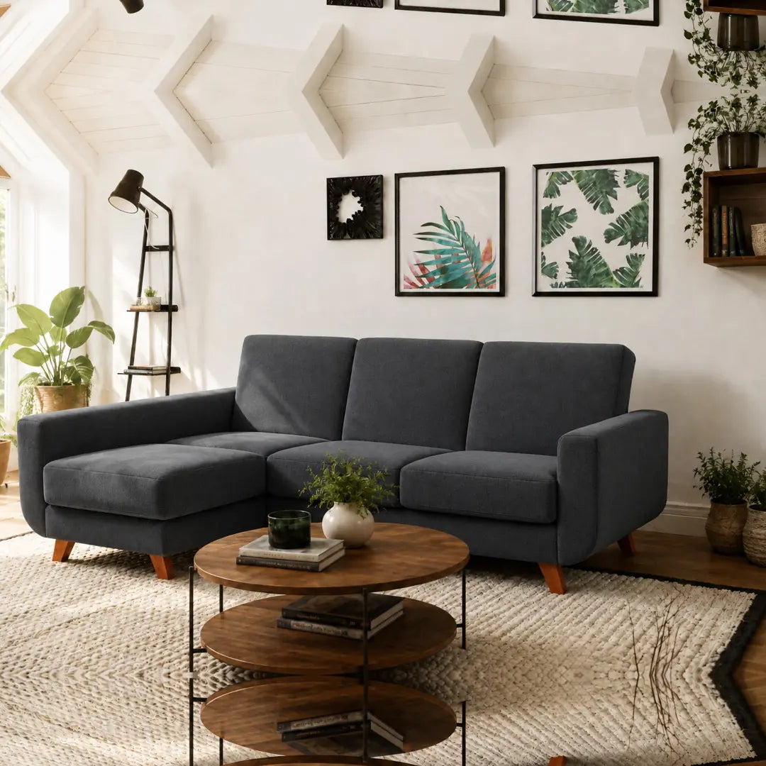 Corner Sofa Bed Aramis in Graphite, image 4
