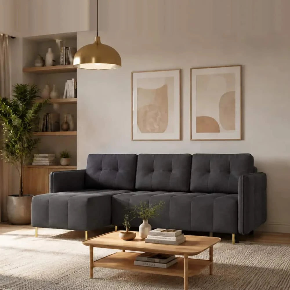Corner Sofa Bed Dello in Graphite, image 7
