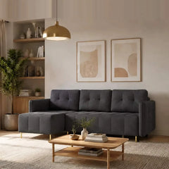 Corner Sofa Bed Dello in Graphite, image 7