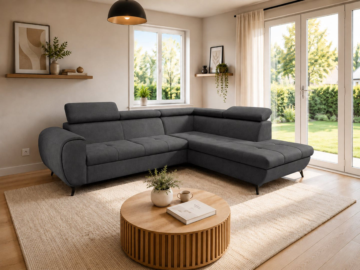 Corner Sofa Bed Mona Pik in Graphite, image 13