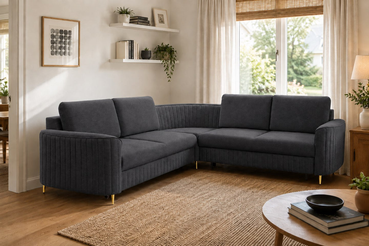 Corner Sofa Bed Laren in Graphite, image 6