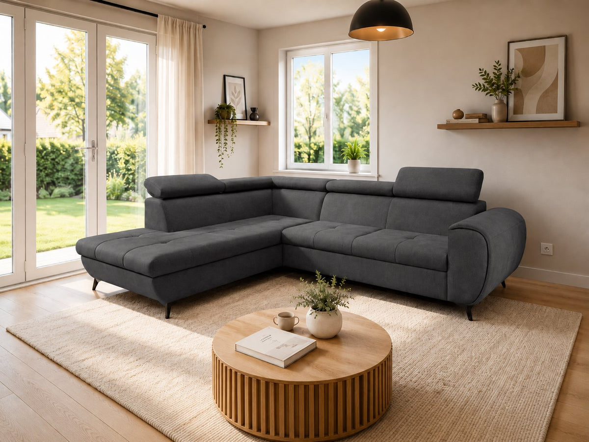 Corner Sofa Bed Mona Pik in Graphite, image 12