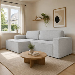 Corner Sofa Bed Como in Light Grey, image 4
